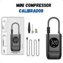 Mini Compressor Portátil para Pneus de Carro e Moto 150 PSI com Luz LED