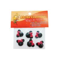 Mini Confeito - Minnie Botons Vermelho - 6 unidades - Abelha Confeiteira - Rizzo