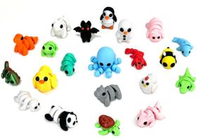 Mini conjunto de animais impresso em 3D, 21 peças de brinquedos flexíveis articulados