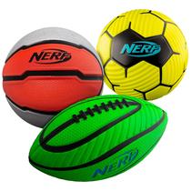 Mini conjunto de bolas esportivas de espuma Nerf Football Soccer Basketball