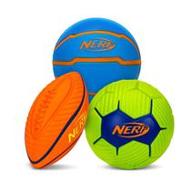 Mini Conjunto de Bolas Esportivas de Espuma Nerf - Futebol, Basquete e Vôlei