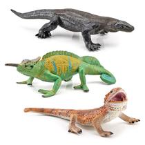 Mini conjunto de bonecos de anfíbios Desert Chameleon Lizard Gecko, 3 unidades Mini conjunto de bonecos de anfíbios Desert Chameleon Lizard Gecko, 3 unidades