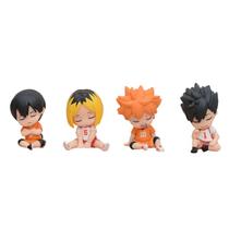 Mini conjunto de bonecos Haikyuu!! 4 peças de PVC colecionáveis com pacote