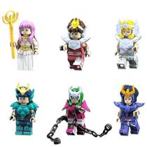 Mini conjunto de bonecos Saint Seiya Athena Glacier Purple Dragon, 6 unidades Mini conjunto de bonecos Saint Seiya Athena Glacier Purple Dragon, 6 unidades