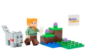 Mini conjunto de brinquedos LEGO Minecraft: minifigura Alex com lobo Mini conjunto de brinquedos LEGO Minecraft: minifigura Alex com lobo