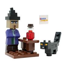Mini conjunto de brinquedos LEGO Minecraft Witch com gato preto e poção
