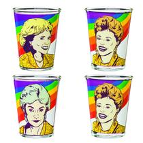 Mini conjunto de copos Silver Buffalo Golden Girls Rainbow Grid, pacote com 4