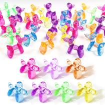 Mini conjunto de estatuetas de balão de resina para cães, 70 unidades com orifício para chaveiro