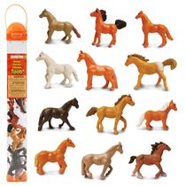 Mini conjunto de estatuetas Safari Ltd. Horses TOOB com 12 pintadas à mão Mini conjunto de estatuetas Safari Ltd. Horses TOOB com 12 pintadas à mão