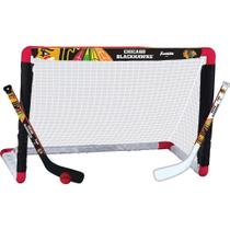 Mini conjunto de hóquei Franklin Sports Chicago Blackhawks NHL