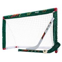 Mini conjunto de hóquei Franklin Sports Minnesota Wild com gol