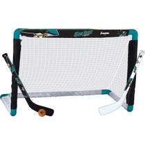 Mini conjunto de hóquei Franklin Sports San Jose Sharks com gol Mini conjunto de hóquei Franklin Sports San Jose Sharks com gol