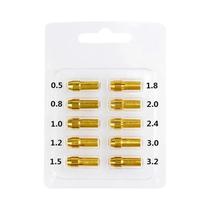 Mini Conjunto De Mandril De Latão Para Broca, 10 Peças, 0.5-3.2mm, Haste 4.3/4.8mm, Adaptador Para