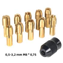 Mini Conjunto De Mandril De Pinça De Latão Para Broca, 11 Peças 0,5-3,2 Mm Para Acessórios De