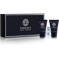 Mini conjunto de presentes Perfume Versace Pour Homme para homens, 3 peças