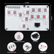 Mini Controlador Sem Alavanca De 12 Teclas, Controle De Arcade Com Todos Os Botões Para PS4 PS3