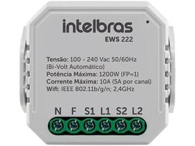 Mini Controlador Smart Wi-Fi 2 Interruptores - Intelbras EWS 222