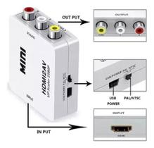 Mini Conversor Audio e Video HDMI para 3RCA EXBOM