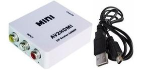 Mini Conversor Av 3rca Para Hdmi Up Scaler 1080p