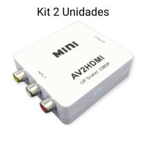 Mini Conversor AV2 para HDMI Adapter Scaler HD Video Converter Box HDMI para RCA 1080p Kit 2 - Kingleen