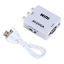 Mini conversor Av2 para vga Conversor De Vídeo cor Branco qualidade Premium