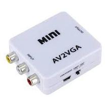 Mini Conversor de Vídeo com Áudio AV RCA x VGA