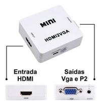 Mini Conversor Hdmi P/ Vga Transmite Áudio E Vídeo