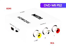 Mini Conversor HDMI para AV Áudio e Vídeo Resolução até 1080p + Cabo USB - SHOPDNG