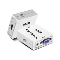 Mini Conversor VGA F + P2 para HDMI F com Cabo USB de Alimentação