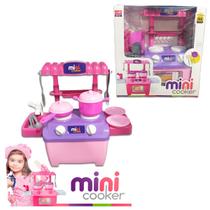 Mini Cooker Cozinha Brinquedo Infantil Rosa e Lilás