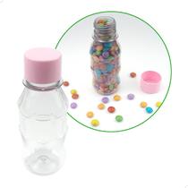 Mini Coquinha Garrafinha 100ml (10un) Garrafinha com Tampa Rosa para Lembrancinhas de Festas