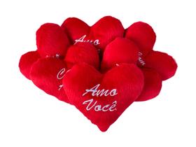 Mini coração de pelúcia de 10 CM, com frase sortida.