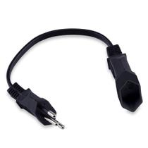 Mini Cordão Prolongador Tripolar Cabo 3 X 0,75mm 20cm 10A Preto - Force Line Mini Cordão Prolongador Tripolar Cabo 3 X 0,75mm 20cm 10A Preto - Force Line