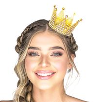 Mini Coroa Rainha Princesa - Acessório Cabelo Festa Fantasia Aniversário Decoração Topo de Bolo Mini Coroa Rainha Princesa - Acessório Cabelo Festa Fantasia Aniversário Decoração Topo de Bolo