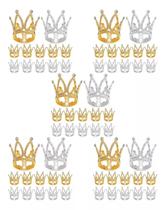 Mini coroas para artesanato e decoração: tiaras douradas e prateadas