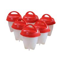 Mini Cozedores De Ovos Antiaderentes De Silicone, 6 Peças, Caldeira De Ovos Cozidos, Copos De Molde,