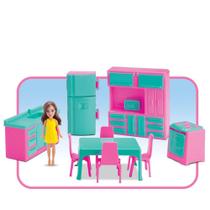 Mini cozinha 9 pçs judy casinha c/ boneca - samba toys 405 Mini cozinha 9 pçs judy casinha c/ boneca - samba toys 405