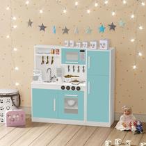 Mini Cozinha Infantil Com Geladeira Princesinha MDF Menta
