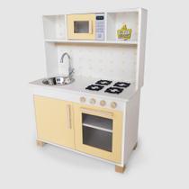 Mini Cozinha Infantil Mdf Com Microondas Amarelo Candy