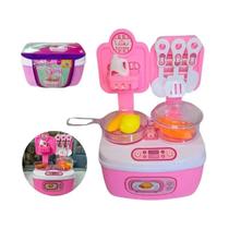 Mini Cozinha Maleta Brinquedo Infantil Kit Chef 16 Peças