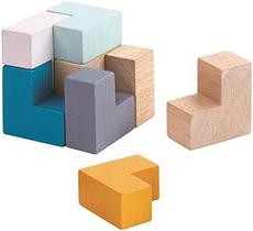 Mini Cubo Quebra-Cabeça 3D - brinquedo educativo de madeira