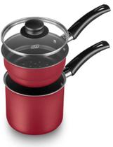 Mini Cuscuzeira Antiaderente Aluminio Individual MTA Tampa De Vidro Grafite