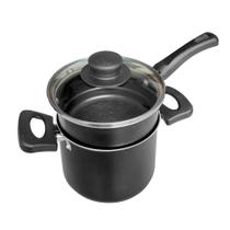 Mini cuscuzeira c/ cabo e tampa de vidro vitalita 12cm nigro