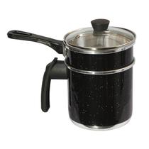 Mini Cuscuzeira Caneco Aluminio e Tampa de Vidro N12 Preto