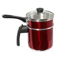 Mini Cuscuzeira Fervedor Aluminio Tampa Vidro N12 vermelho Mini Cuscuzeira Fervedor Aluminio Tampa Vidro N12 vermelho