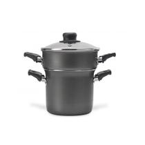 Mini Cuscuzeira Grafite 10 Cm 0,8 L Com Alça Em Alumínio Com Revestimento Antiaderente Multiflon