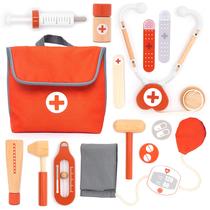 Mini de madeira Doctor Kit UMU para crianças com 14 peças de brinquedos médicos Mini de madeira Doctor Kit UMU para crianças com 14 peças de brinquedos médicos