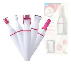 Mini Depilador Elétrico Portátil Depilação Feminina 5 Em 1 K Branco