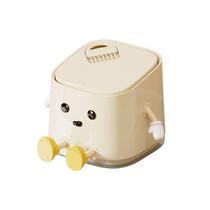 Mini Desktop Bin Cute Sitting Pose com tampa tipo prensa de 560g