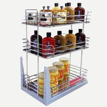 Mini Despensa Tripla Deslizante C/ Bandeja Inox Jomer 8851